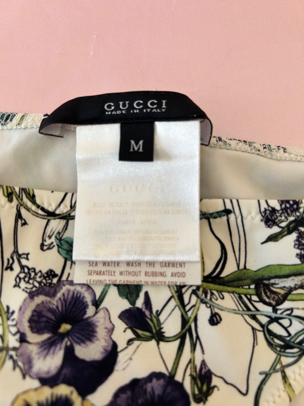 Gucci Floral Silk bikini bottoms in Ivory with Purple & Yellow Flowers - Picture 3 of 4